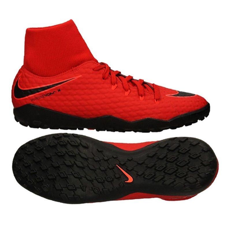 Nike Hypervenomx Phelon Iii Df Tf M 917769-616 jalkapallokengät punainen punainen