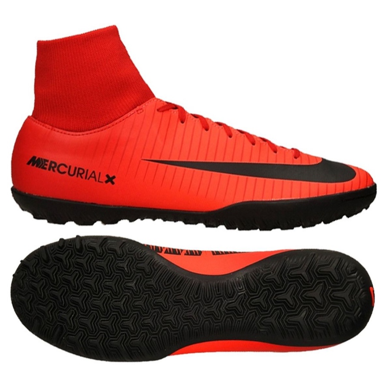 Nike MercurialX Victory Vi Df Tf M 903614-616 jalkapallokengät punainen punainen