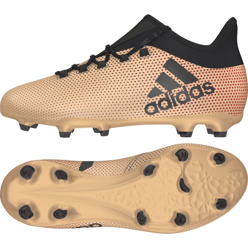 Adidas X 17.1 Fg Jr CP8977 jalkapallokengät kultainen
