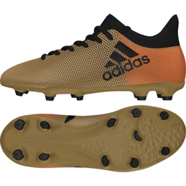 Adidas X 17.3 Fg Jr CP8990 jalkapallokengät valkoinen kulta kultainen