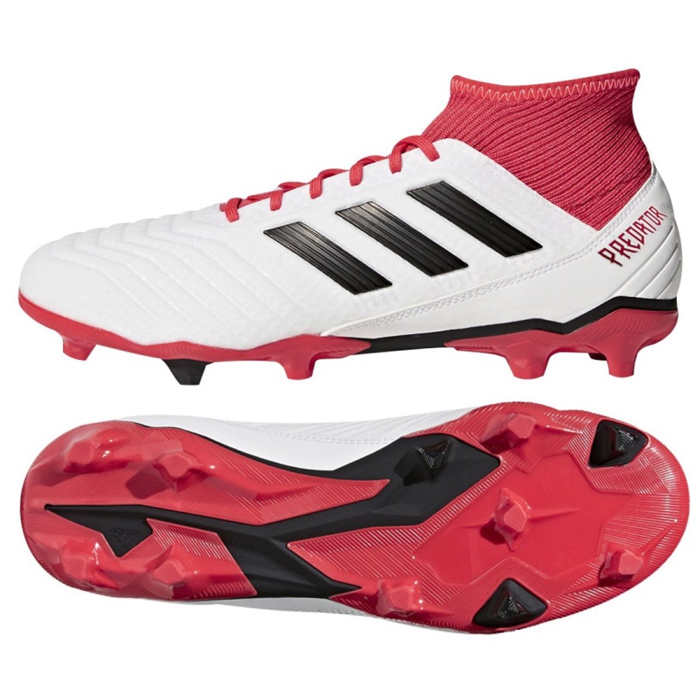 Adidas Predator 18.3 Fg M CM7667 jalkapallokengät valkoinen valkoinen