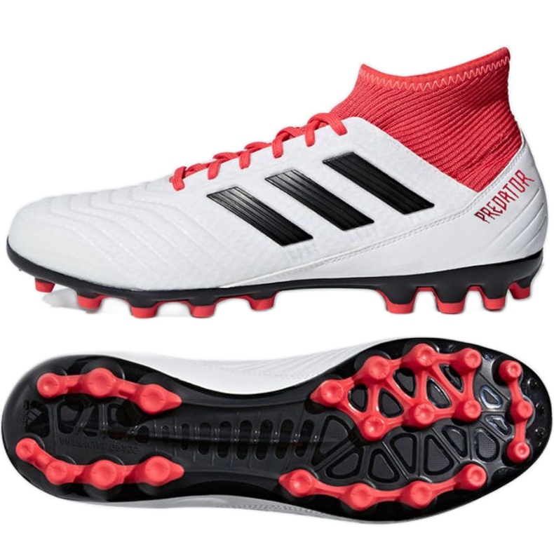 Adidas Predator 18.3 Ag M CP9307 jalkapallokengät valkoinen valkoinen