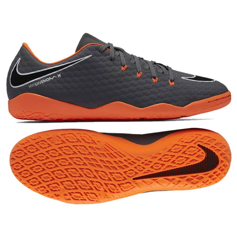Nike Hypervenom Phantom 3 Academy Ic M AH7278-081 jalkapallokengät harmaa harmaa