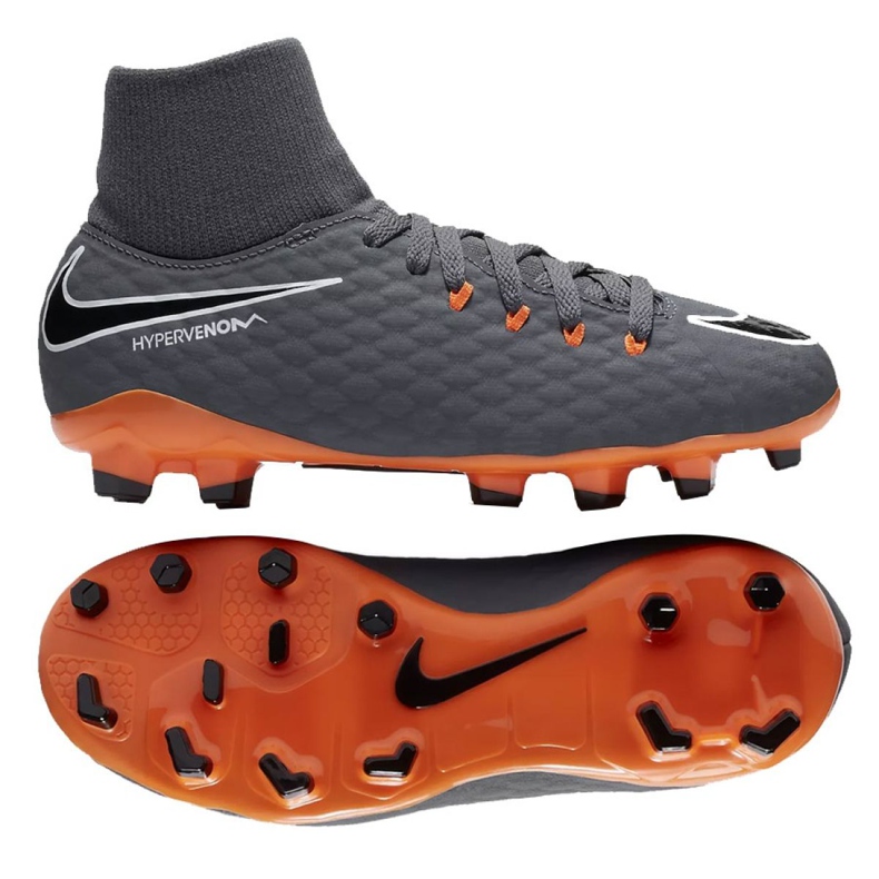 Nike Hypervenom Phantom 3 Academy Df Fg Jr AH7287-081 jalkapallokengät monivärinen harmaa
