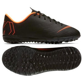 Nike Mercurial VaporX 12 Academy Gs Tf Jr AH7342-081 jalkapallokengät musta musta