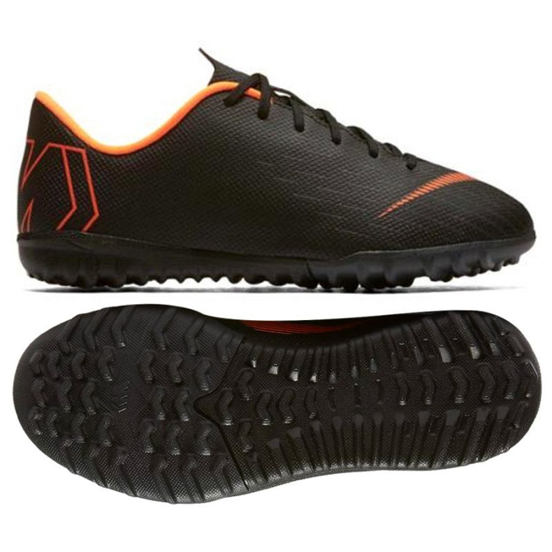 Nike Mercurial VaporX 12 Academy Gs Tf Jr AH7342-081 jalkapallokengät musta musta