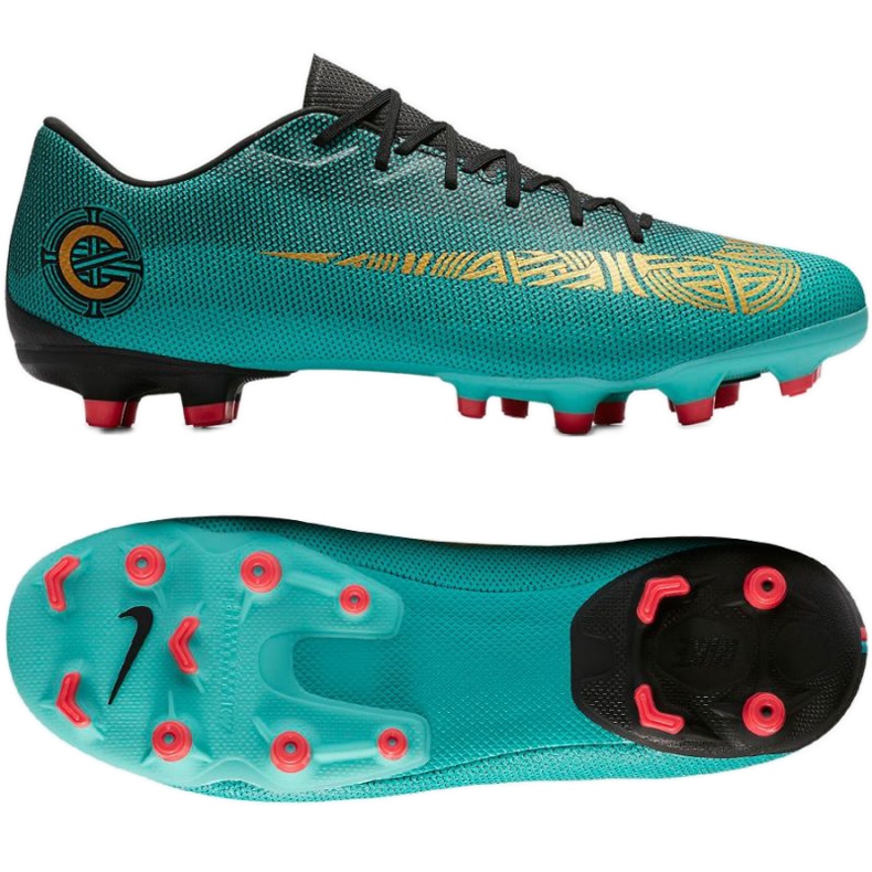 Nike Mercurial Vapor 12 Academy CR7 MG M AJ3721-390 jalkapallokengät vihreä
