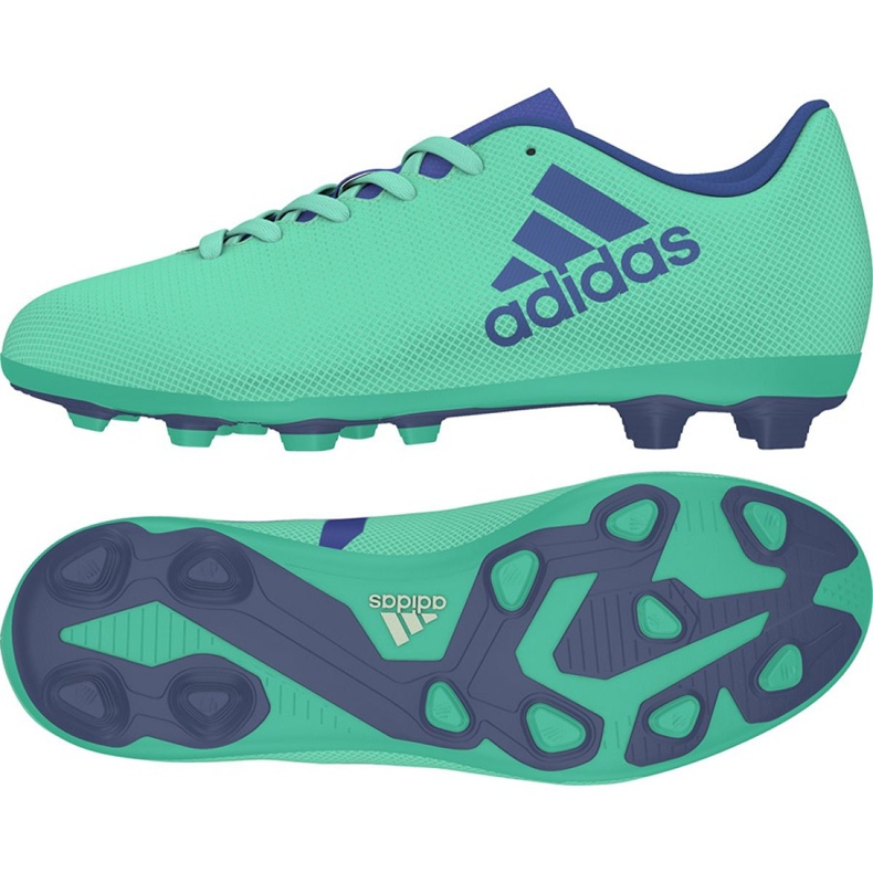Adidas X 17.4 FxG Jr CP9014 jalkapallokengät sininen vihreä