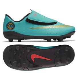 Nike Mercurial Vapor 12 Club Ps V CR7 Mg Jr AJ3096-390 jalkapallokengät sininen sininen
