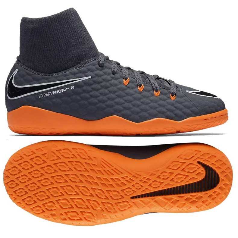 Nike Hyphantomx 3 Academy Df Ic Jr AH7291-081-S harmaa harmaa