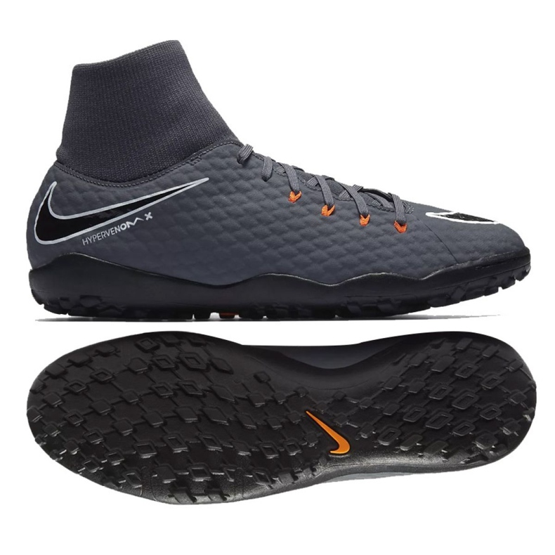 Jalkapallokengät Nike Hypervenom PhantomX 3 Academy Df Tf M AH7276-081-S harmaa harmaa