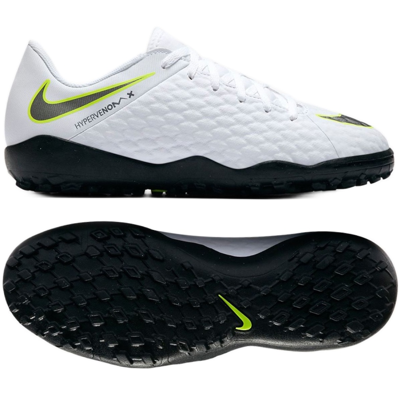Nike Hypervenom 3 Academy Tf Jr AJ3797-107 jalkapallokenkä valkoinen valkoinen