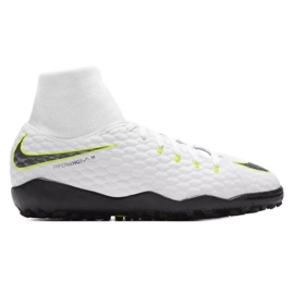 Nike Hypervenom PhantomX 3 Academy Df Tf Jr AH7293-107 jalkapallokengät valkoinen valkoinen