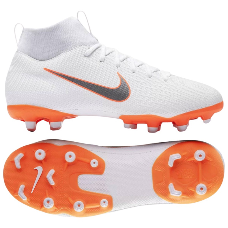 Nike Mercurial Superfly 6 Academy Gs Mg Jr AH7337-107 jalkapallokengät monivärinen valkoinen
