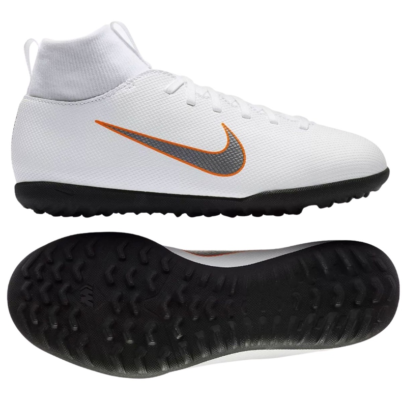 Nike Mercurial SuperflyX 6 Club Jr AH7345-107 jalkapallokengät monivärinen valkoinen