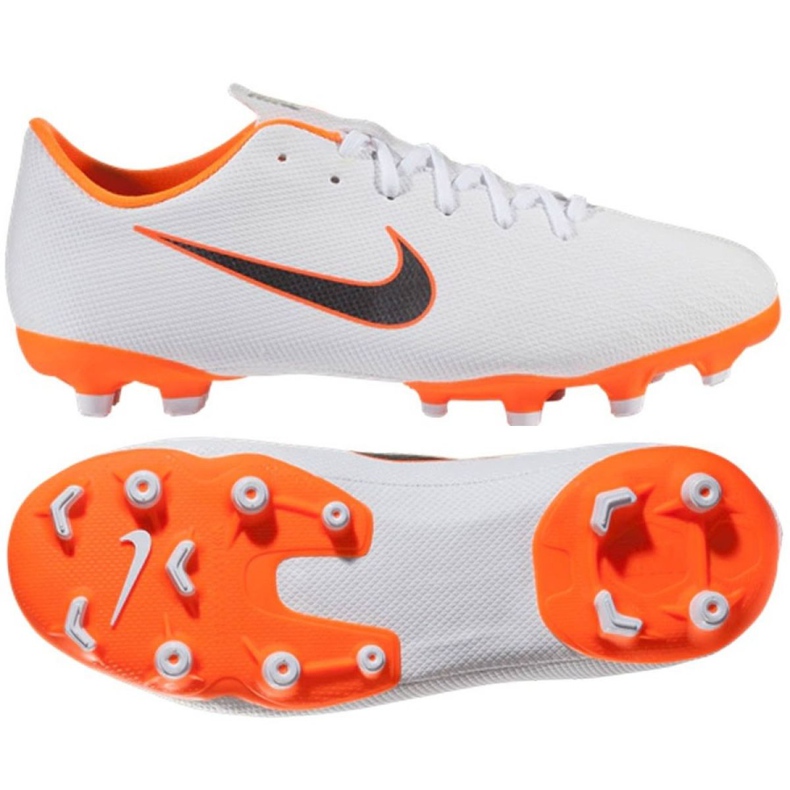 Nike Mercurial Vapor 12 Academy Gs Mg Jr AH7347-107 jalkapallokengät monivärinen valkoinen