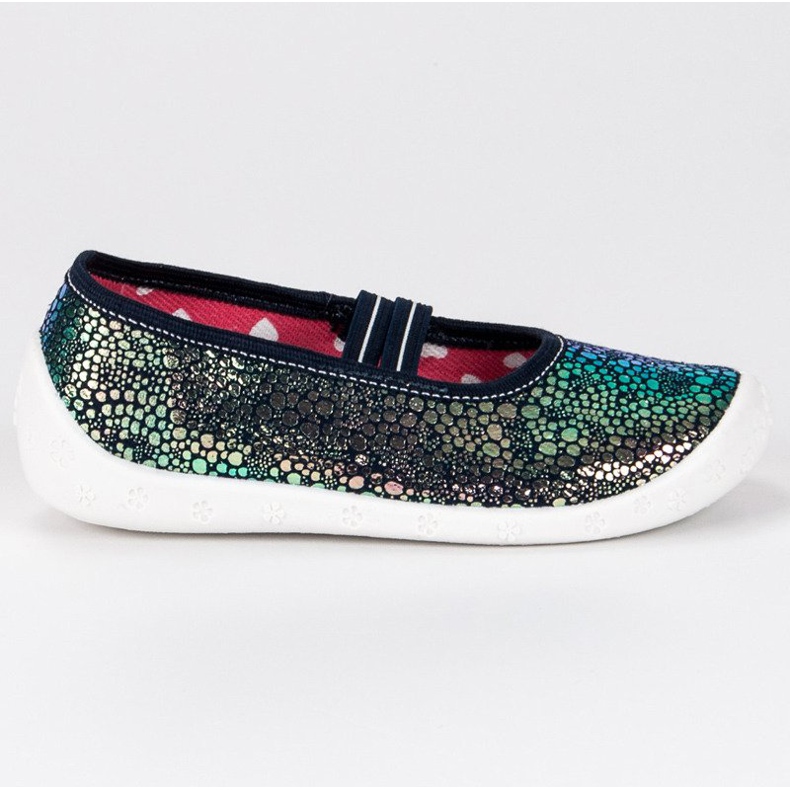 Raweks Kiiltävät tossut, joustava nauha vihreä