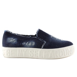 Slip-on farkkupohja Z-4 Navy -kirjoituksella tummansininen