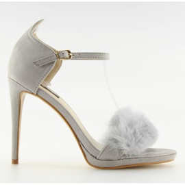 Harmaat sandaalit harmaalla L6120 Grey -korkokenällä