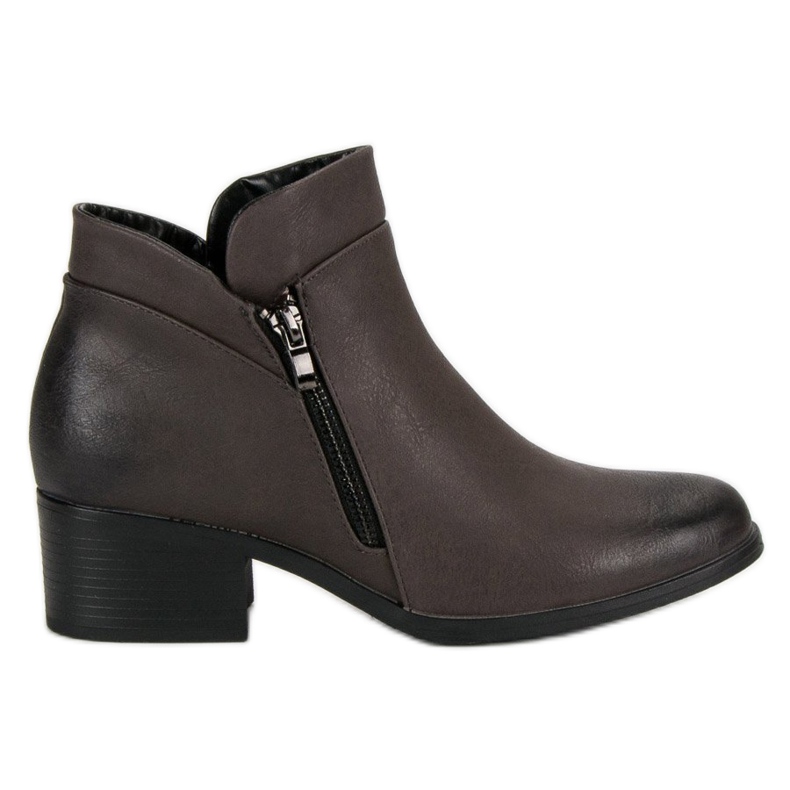 Vinceza Harmaat saappaat vetoketjulla musta