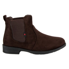 Lady Fashion Liukuvat mokkanahkaiset nilkkurit ruskea