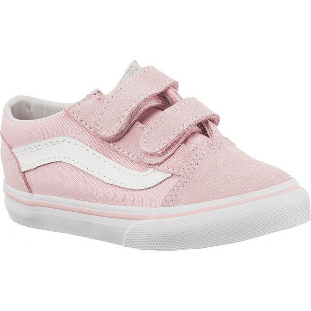 Vans Td Old Skool V Suede Canvas Q7K Chalk Pink True White valkoinen vaaleanpunainen