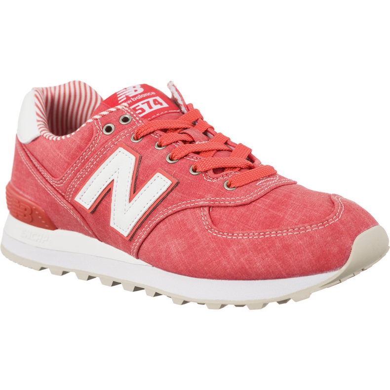 New Balance Wl574che Maustettu koralli valkoisella punainen