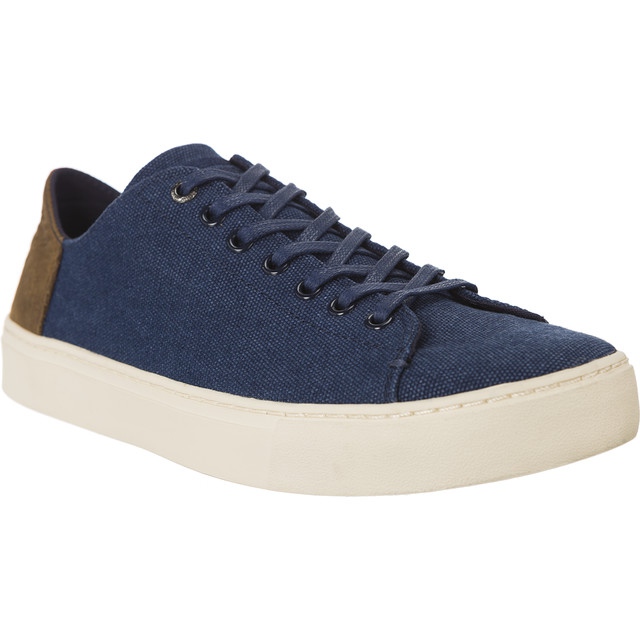 Toms Pesty Canvas Leather Mens 862 ruskea laivastonsininen