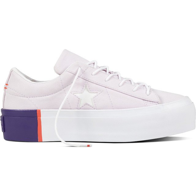 Converse 559902 Yksi tähti tuskin rypytetty korallivalkoinen violetti vaaleanpunainen