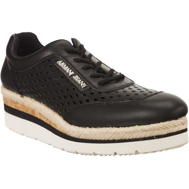 Armani Jeans Armani Farkut kudottu Scarpa Allacciata musta