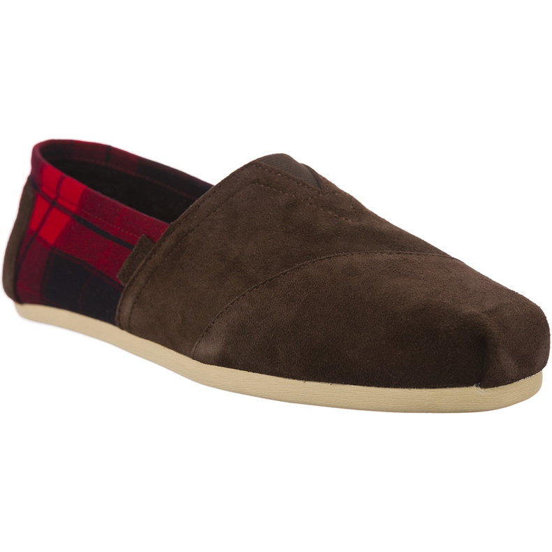 Toms Suede Plaid Mens Classic Alpaca 203 ruskea
