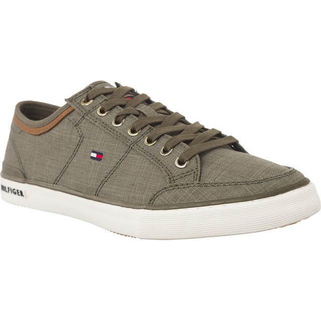 Tommy Hilfiger Core Material Mix -kenkä Dusty Olive vihreä