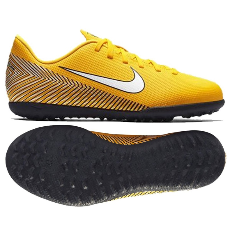 Nike Mercurial Vapor 12 Club Neymar Tf Jr AO9478-710 jalkapallokengät keltainen keltainen