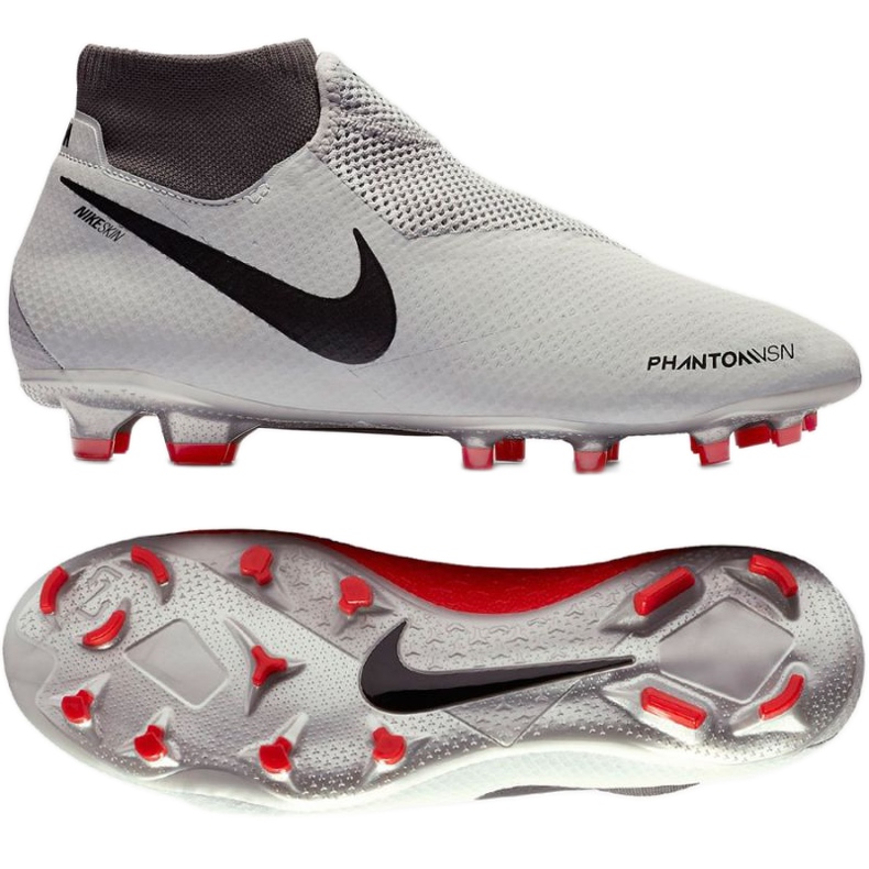 Nike Phantom Vsn Pro Df Fg AO3266-060 jalkapallokengät valkoinen harmaa