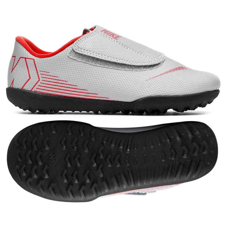 Nike Mercurial Vapor 12 Club Ps Tf Jr AH7357-060 jalkapallokengät harmaa harmaa