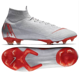 Nike Mercurial Superfly 6 Elite Fg M AH7365-060 jalkapallokengät harmaa punainen