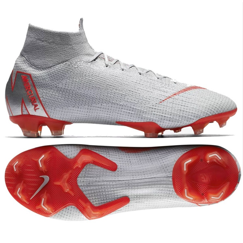 Nike Mercurial Superfly 6 Elite Fg M AH7365-060 jalkapallokengät harmaa punainen