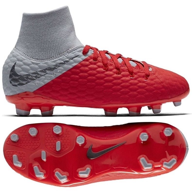 Nike hypervenom Phantom 3 Academy Df Fg Jr AH7287-600 jalkapallokengät punainen punainen
