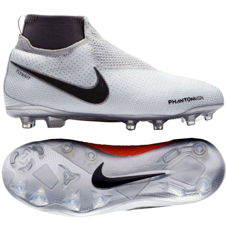Nike Phantom Vsn Elite Df Fg Jr AO3289-060 jalkapallokengät valkoinen valkoinen