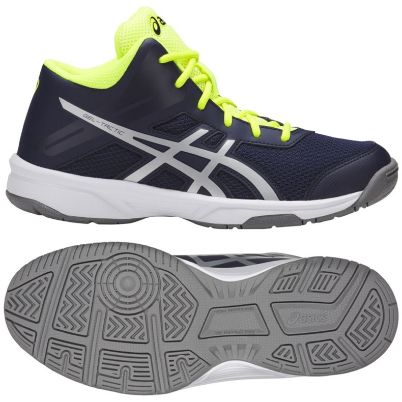 Asics Gel Tactic Mt Gs Jr C732Y-400-400 lentopallokengät monivärinen laivastonsininen