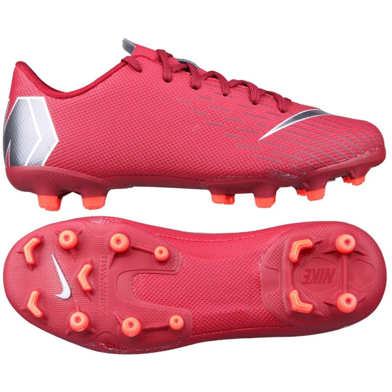 Nike Mercurial Vapor 12 Academy Gs Mg Jr AH7347-606 jalkapallokengät punainen punainen