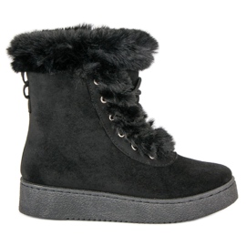 Mustat sidotut lumisaappaat Mustat sidotut lumisaappaat