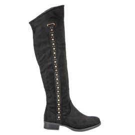 Super Me Mokkanahkakengät, joissa korkokengät musta