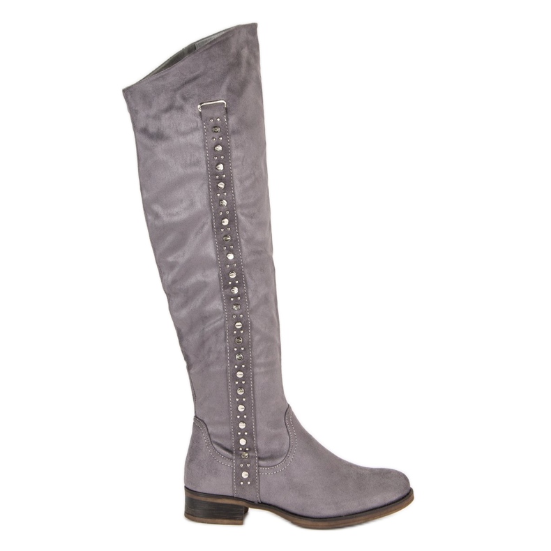 Super Me Mokkanahkakengät, joissa korkokengät harmaa