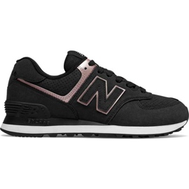 New Balance Wl574nbk Musta Champagne Metallic