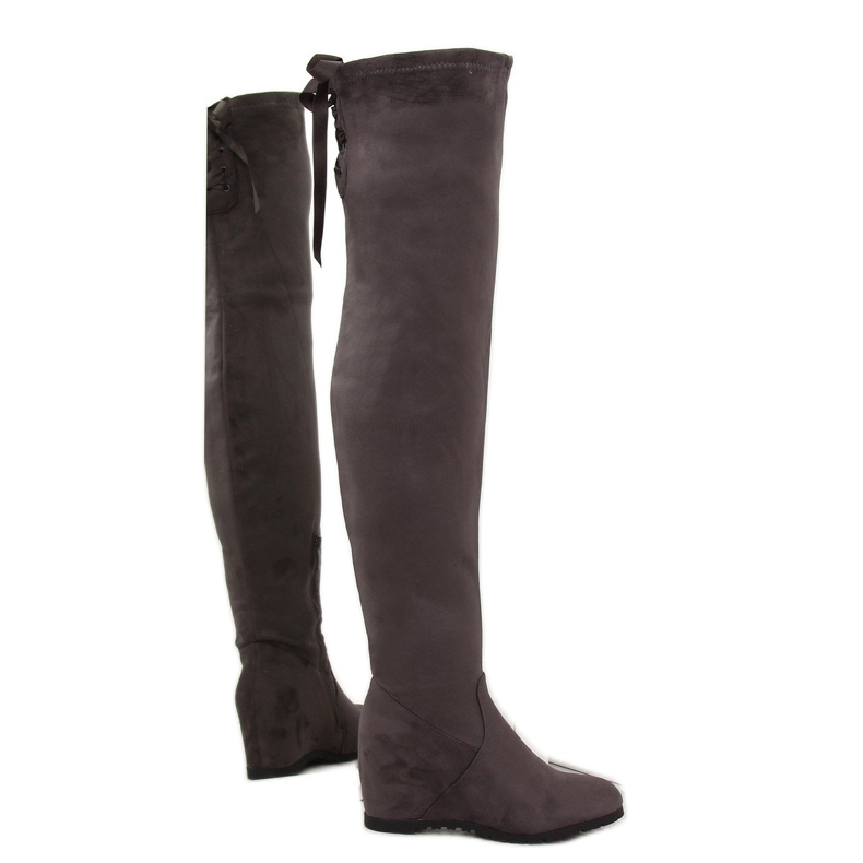 Harmaa Yläsaappaat kiilamaiset korot 168-139 Harmaa