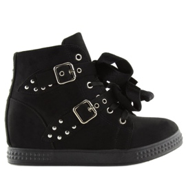 Mustat saappaat piilotetulla kiilakorolla 7-X8029A Musta