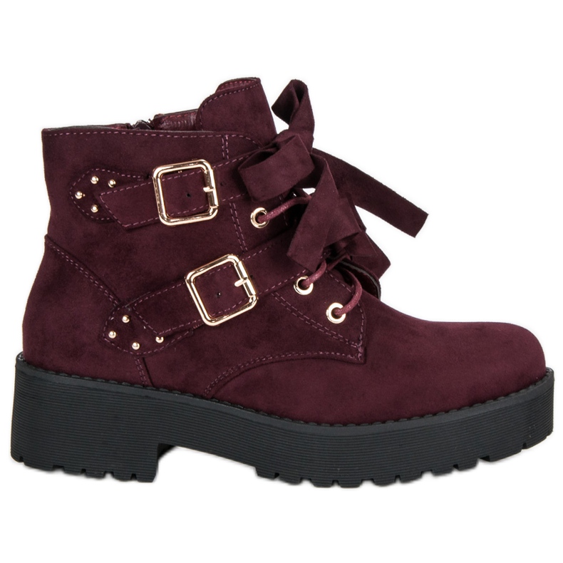 Burgundin mokkanahkaiset saappaat punainen