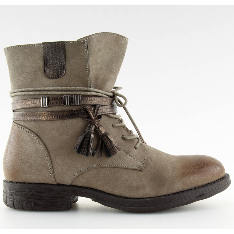 Naisten beige ja ruskea saappaat BH52-KB khaki