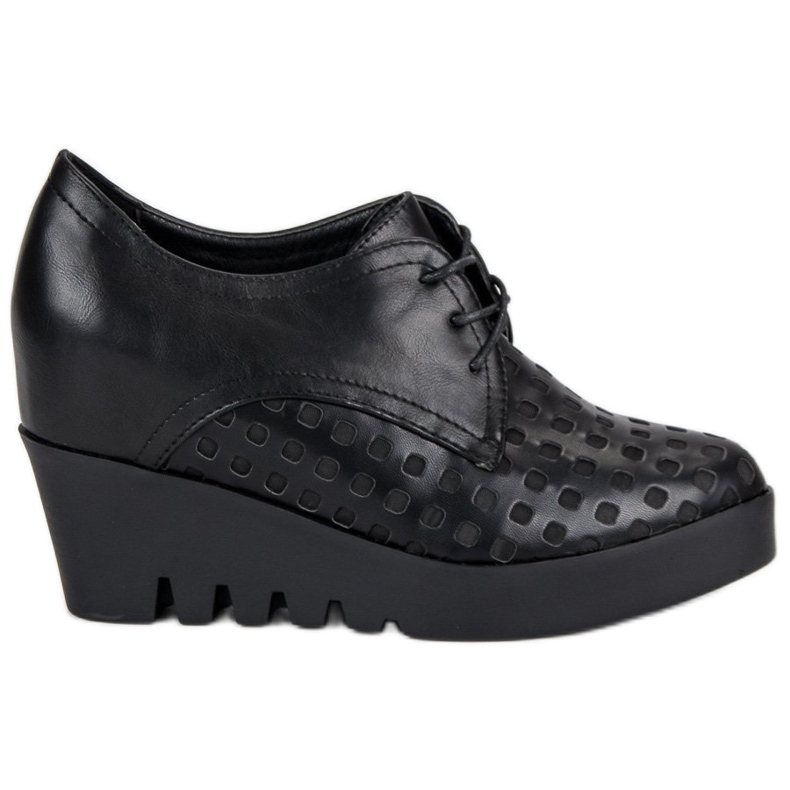 J. Star Avoimet kengät kiilalla musta